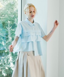 idem（イデム）の「【ZOZOTOWN限定】asymmetry frill short sleeve shirt/半袖フリルシャツ（シャツ/ブラウス）」