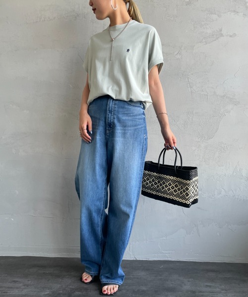 GYMPHLEX（ジムフレックス）の「[GYMPHLEX/ジムフレックス] ワンポイントロゴ刺繍 ノースリーブカットソー（タンクトップ・レディース・ホワイト/ミント/ブラック・14）」の6枚目の写真