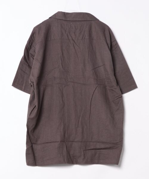 ROUGH TRADE(ラフトレード)の「麻レーヨン 半袖キューバシャツ(M1)(シャツ/ブラウス・メンズ・アイボリー/チャコールグレー/ミント/イエロー・X-LARGE/LARGE/MEDIUM)」の5枚目の写真