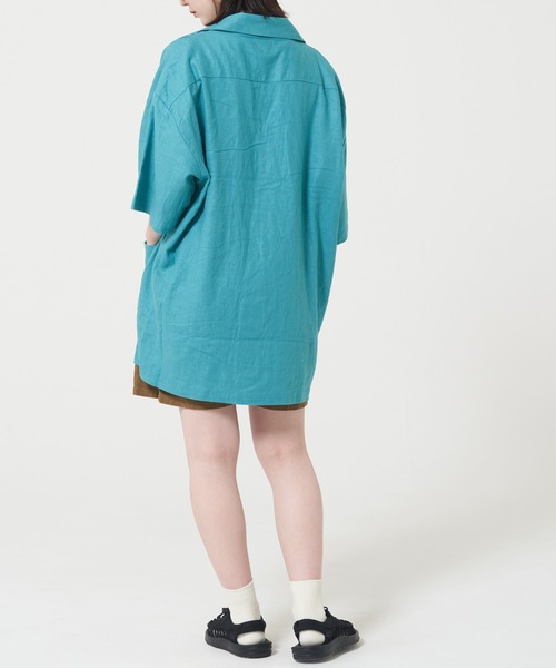 ROUGH TRADE(ラフトレード)の「麻レーヨン 半袖キューバシャツ(M1)(シャツ/ブラウス・メンズ・アイボリー/チャコールグレー/ミント/イエロー・X-LARGE/LARGE/MEDIUM)」の22枚目の写真