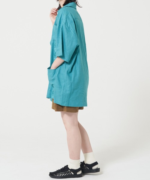 ROUGH TRADE(ラフトレード)の「麻レーヨン 半袖キューバシャツ(M1)(シャツ/ブラウス・メンズ・アイボリー/チャコールグレー/ミント/イエロー・X-LARGE/LARGE/MEDIUM)」の21枚目の写真