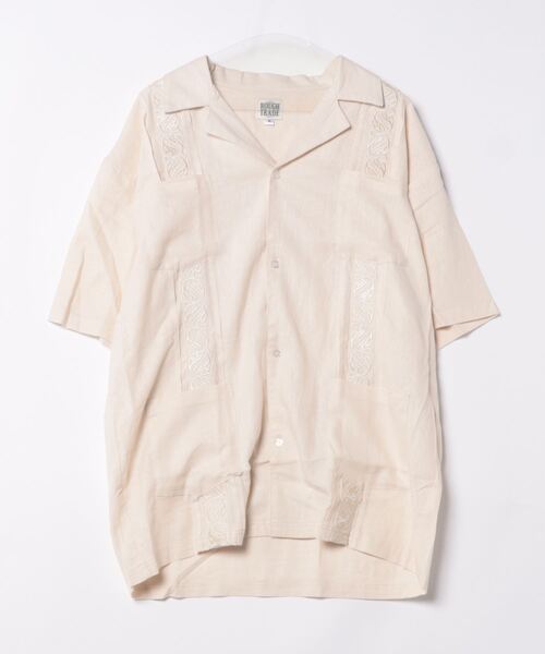 ROUGH TRADE(ラフトレード)の「麻レーヨン 半袖キューバシャツ(M1)(シャツ/ブラウス・メンズ・アイボリー/チャコールグレー/ミント/イエロー・X-LARGE/LARGE/MEDIUM)」の9枚目の写真