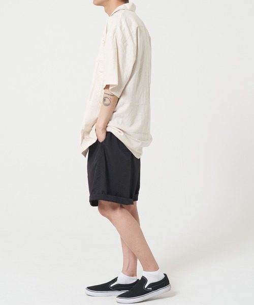 ROUGH TRADE(ラフトレード)の「麻レーヨン 半袖キューバシャツ(M1)(シャツ/ブラウス・メンズ・アイボリー/チャコールグレー/ミント/イエロー・X-LARGE/LARGE/MEDIUM)」の7枚目の写真