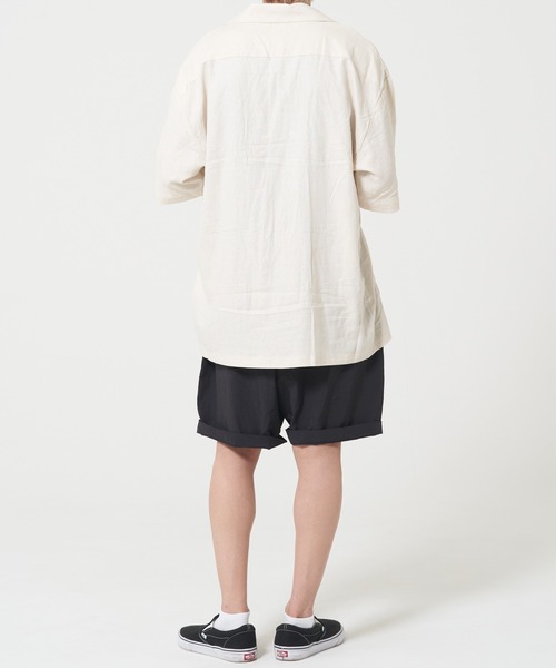 ROUGH TRADE(ラフトレード)の「麻レーヨン 半袖キューバシャツ(M1)(シャツ/ブラウス・メンズ・アイボリー/チャコールグレー/ミント/イエロー・X-LARGE/LARGE/MEDIUM)」の8枚目の写真