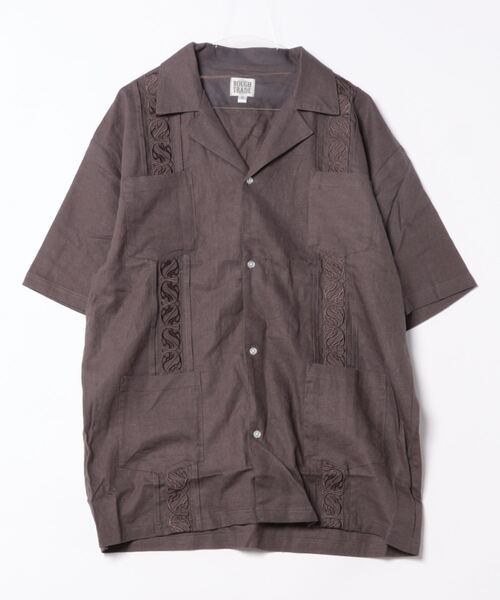 ROUGH TRADE(ラフトレード)の「麻レーヨン 半袖キューバシャツ(M1)(シャツ/ブラウス・メンズ・アイボリー/チャコールグレー/ミント/イエロー・X-LARGE/LARGE/MEDIUM)」の15枚目の写真