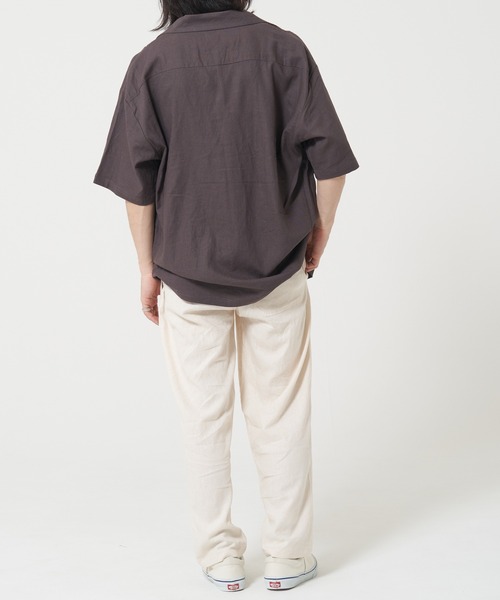 ROUGH TRADE(ラフトレード)の「麻レーヨン 半袖キューバシャツ(M1)(シャツ/ブラウス・メンズ・アイボリー/チャコールグレー/ミント/イエロー・X-LARGE/LARGE/MEDIUM)」の14枚目の写真