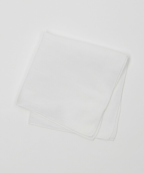 green label relaxing(グリーンレーベルリラクシング)の「リネン コットン ポケットチーフ(ポケットチーフ・メンズ・ホワイト・FREE)」の1枚目の写真
