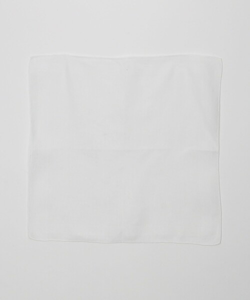 green label relaxing(グリーンレーベルリラクシング)の「リネン コットン ポケットチーフ(ポケットチーフ・メンズ・ホワイト・FREE)」の2枚目の写真