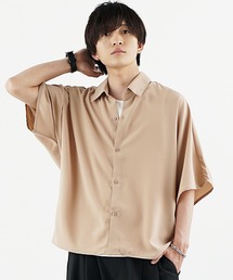【MinoriTY】さらさらとろみ素材ドルマンシルエット半袖シャツ ビッグシャツ ビッグシルエット オーバーサイズ ルーズフィット メンズ 秋服 夏服