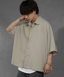 【MinoriTY】さらさらとろみ素材ドルマンシルエット半袖シャツ ビッグシャツ ビッグシルエット オーバーサイズ ルーズフィット メンズ 秋服 夏服