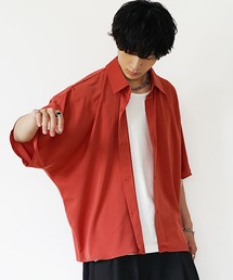 【MinoriTY】さらさらとろみ素材ドルマンシルエット半袖シャツ ビッグシャツ ビッグシルエット オーバーサイズ ルーズフィット メンズ 秋服 夏服