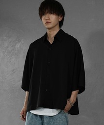 【MinoriTY】さらさらとろみ素材ドルマンシルエット半袖シャツ ビッグシャツ ビッグシルエット オーバーサイズ ルーズフィット メンズ 秋服 夏服