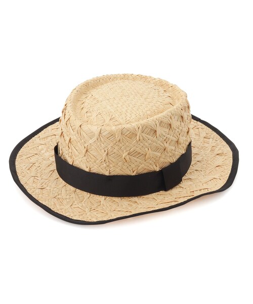 couture brooch（クチュールブローチ）の「◆ツイストモチーフラフィアハット（ハット・レディース・ブラック/ライトベージュ・00）」の8枚目の写真