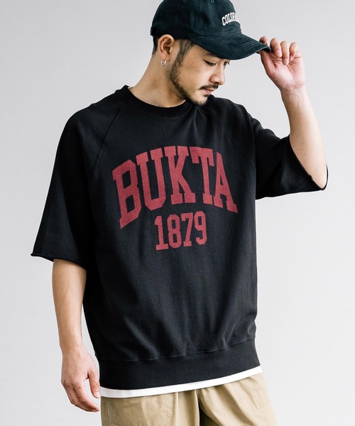 Bukta バクタ 裾リブ カレッジロゴミニ裏毛半袖Tシャツ（Tシャツ/カットソー）｜Rocky Monroe（ロッキーモンロー）