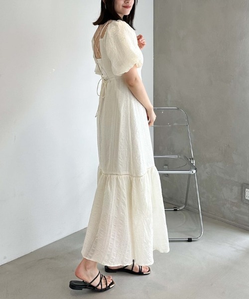 archives（アルシーヴ）の「シアーサッカー２ｗａｙオフショルワンピース（ワンピース・レディース・ブラック/グリーン/アイボリー・MEDIUM）」の21枚目の写真