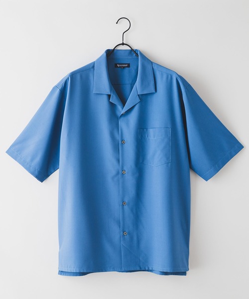 Blue Standard (ブルースタンダード)の「【BLUE STANDARD/ブルースタンダード】デオドラントドライ ストレッチ無地 ストライプ オープンカラーシャツ 開襟シャツ(シャツ/ブラウス・メンズ・ベージュ/ブラック/グリーン/ブルー/オフホワイト・X-LARGE/LARGE/MEDIUM)」の8枚目の写真