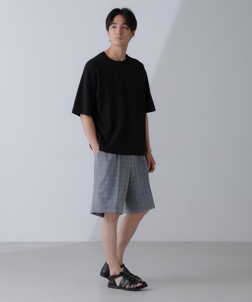 NANO universe（ナノユニバース）の「14ゲージミラノリブニット クルーネック 半袖(手洗い可能)（ニット/セーター・メンズ・ピンク/グレー系その他4/ブラック・M/L）」の11枚目の写真