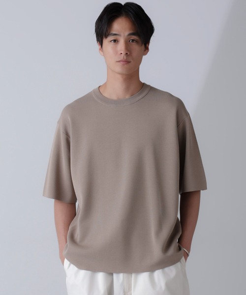 NANO universe（ナノユニバース）の「14ゲージミラノリブニット クルーネック 半袖(手洗い可能)（ニット/セーター・メンズ・ピンク/グレー系その他4/ブラック・M/L）」の13枚目の写真