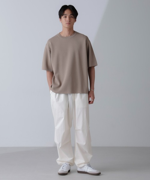 NANO universe（ナノユニバース）の「14ゲージミラノリブニット クルーネック 半袖(手洗い可能)（ニット/セーター・メンズ・ピンク/グレー系その他4/ブラック・M/L）」の16枚目の写真