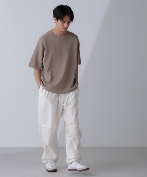 NANO universe（ナノユニバース）の「14ゲージミラノリブニット クルーネック 半袖(手洗い可能)（ニット/セーター・メンズ・ピンク/グレー系その他4/ブラック・M/L）」の18枚目の写真