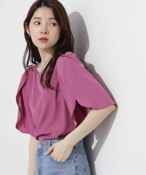 23ss✨エンフォルド【38】ドレープフレアブラウス パルスリーブ リボン 23ss✨エンフォルド【38】ドレープフレアブラウス パルスリーブ