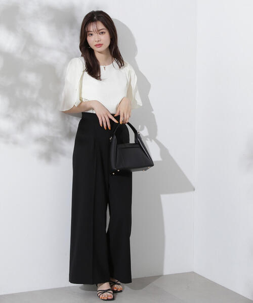 PROPORTION BODY DRESSING(プロポーションボディドレッシング)の「ポイントパールフレアスリーブブラウス / 1214210700(シャツ/ブラウス・レディース・ピンク/ホワイト系その他/ブラック・SMALL/MEDIUM)」の17枚目の写真