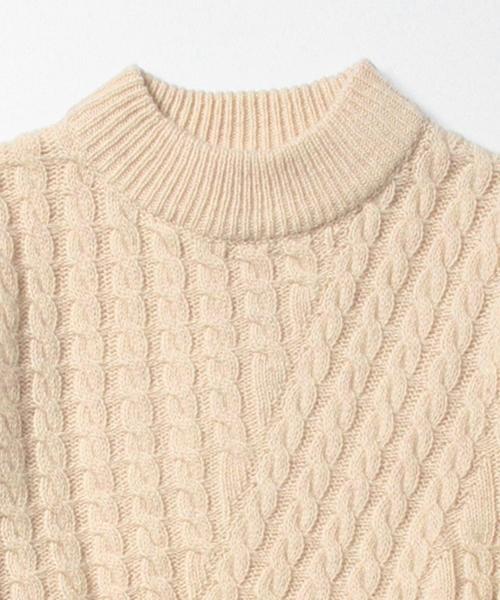 Ray BEAMS（レイビームス）の「Ray BEAMS / ケーブルフレアー ハイネック（ニット/セーター・レディース・オフホワイト/ダークブラウン/ブルー系その他・ONE SIZE）」の11枚目の写真