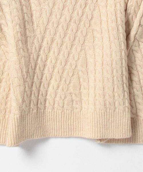 Ray BEAMS（レイビームス）の「Ray BEAMS / ケーブルフレアー ハイネック（ニット/セーター・レディース・オフホワイト/ダークブラウン/ブルー系その他・ONE SIZE）」の8枚目の写真