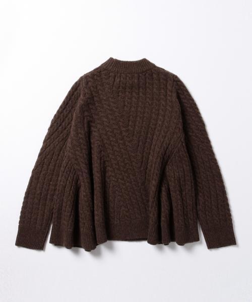 Ray BEAMS（レイビームス）の「Ray BEAMS / ケーブルフレアー ハイネック（ニット/セーター・レディース・オフホワイト/ダークブラウン/ブルー系その他・ONE SIZE）」の17枚目の写真