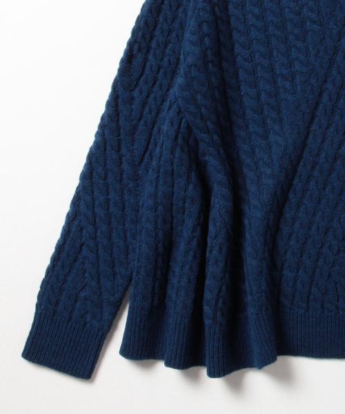 Ray BEAMS（レイビームス）の「Ray BEAMS / ケーブルフレアー ハイネック（ニット/セーター・レディース・オフホワイト/ダークブラウン/ブルー系その他・ONE SIZE）」の12枚目の写真