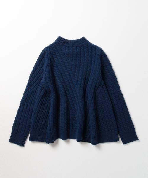 Ray BEAMS（レイビームス）の「Ray BEAMS / ケーブルフレアー ハイネック（ニット/セーター・レディース・オフホワイト/ダークブラウン/ブルー系その他・ONE SIZE）」の14枚目の写真