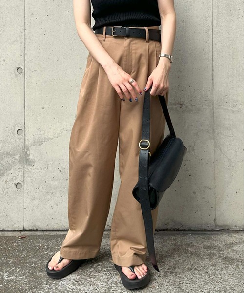 ブラウン キャメル ワイドパンツ レディース Mサイズ colony2139 MY FORME タックワイドパンツ キャメル Mサイズ MF-P-WPCA-M