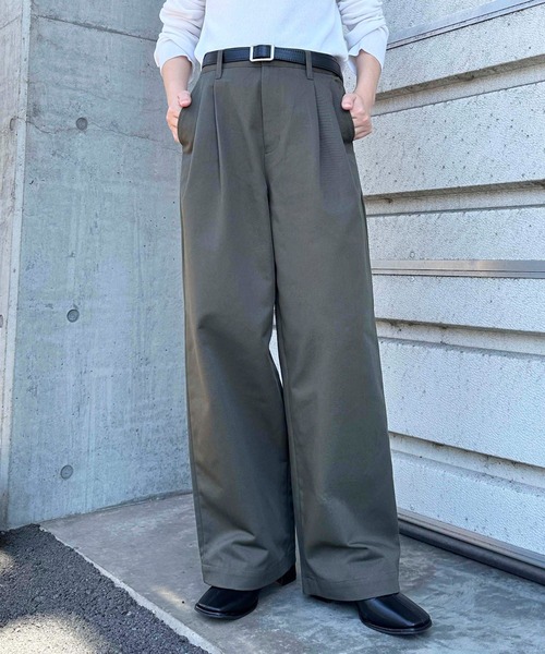 セール】ツータックワイドストレートチノパンツ（チノパンツ