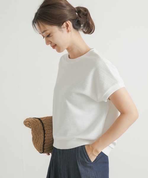 【美品】 M&KYOKO ジャガード プルオーバー 半袖 トップス セール】ジャガードフレンチプルオーバー（Tシャツ/カットソー