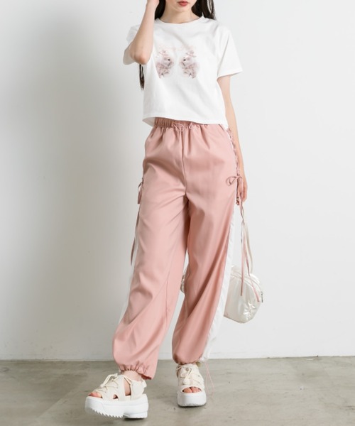 OLIVE des OLIVE（オリーブデオリーブ）の「アソートプリントTシャツ 1041060940（Tシャツ/カットソー・レディース・ホワイト/オフホワイト/ピンク/チャコールグレー/サックスブルー・FREE）」の11枚目の写真