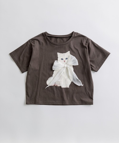 OLIVE des OLIVE（オリーブデオリーブ）の「アソートプリントTシャツ 1041060940（Tシャツ/カットソー・レディース・ホワイト/オフホワイト/ピンク/チャコールグレー/サックスブルー・FREE）」の18枚目の写真