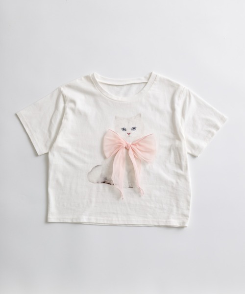 OLIVE des OLIVE（オリーブデオリーブ）の「アソートプリントTシャツ 1041060940（Tシャツ/カットソー・レディース・ホワイト/オフホワイト/ピンク/チャコールグレー/サックスブルー・FREE）」の19枚目の写真