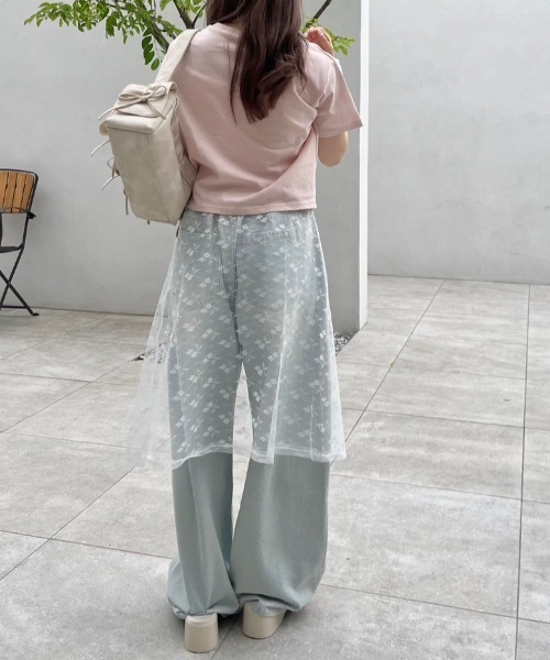 OLIVE des OLIVE（オリーブデオリーブ）の「アソートプリントTシャツ 1041060940（Tシャツ/カットソー・レディース・ホワイト/オフホワイト/ピンク/チャコールグレー/サックスブルー・FREE）」の22枚目の写真