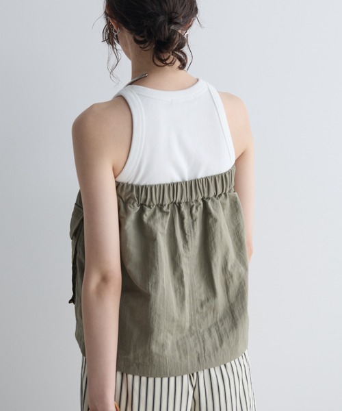 MERLOT（メルロー）の「ナイロンマルチwayダブルジップビスチェ/スカート（スカート・レディース・ブラック/カーキ・FREE）」の19枚目の写真