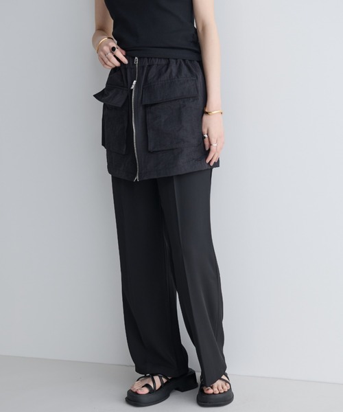 MERLOT（メルロー）の「ナイロンマルチwayダブルジップビスチェ/スカート（スカート・レディース・ブラック/カーキ・FREE）」の12枚目の写真