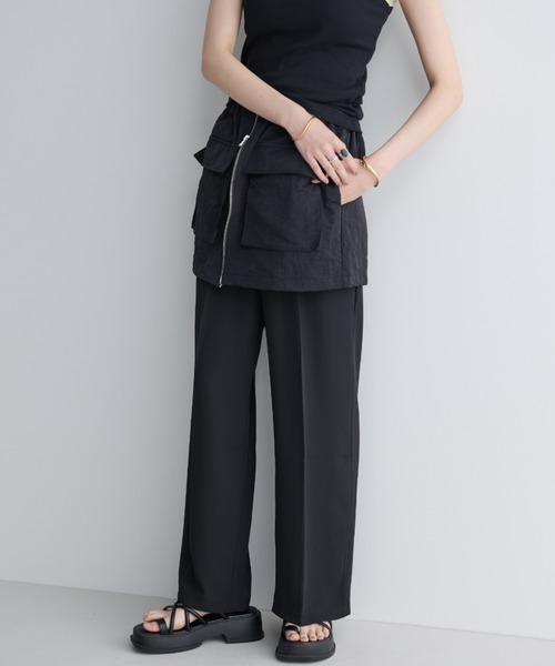 MERLOT（メルロー）の「ナイロンマルチwayダブルジップビスチェ/スカート（スカート・レディース・ブラック/カーキ・FREE）」の11枚目の写真