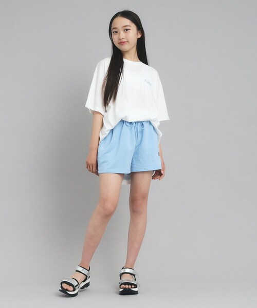 PINK-latte（ピンクラテ）の「◆【接触冷感/130cmあり】ピンクマテTシャツ（Tシャツ/カットソー・キッズ・ライトブルー/オフホワイト/ベージュ・13/14/15 /16）」の7枚目の写真