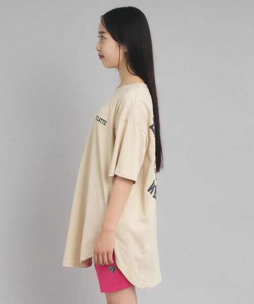 PINK-latte（ピンクラテ）の「◆【接触冷感/130cmあり】ピンクマテTシャツ（Tシャツ/カットソー・キッズ・ライトブルー/オフホワイト/ベージュ・13/14/15 /16）」の18枚目の写真