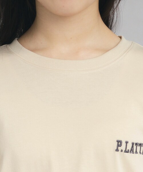 PINK-latte（ピンクラテ）の「◆【接触冷感/130cmあり】ピンクマテTシャツ（Tシャツ/カットソー・キッズ・ライトブルー/オフホワイト/ベージュ・13/14/15 /16）」の19枚目の写真