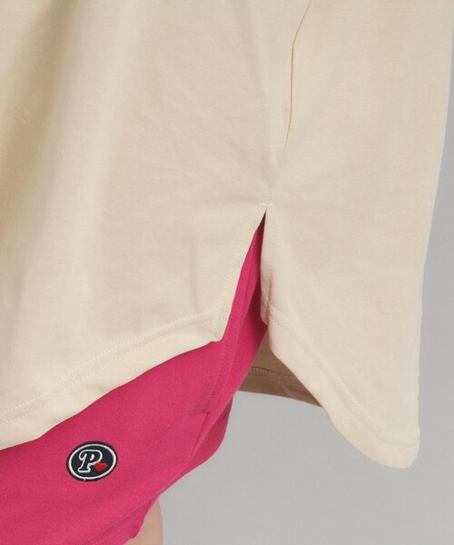 PINK-latte（ピンクラテ）の「◆【接触冷感/130cmあり】ピンクマテTシャツ（Tシャツ/カットソー・キッズ・ライトブルー/オフホワイト/ベージュ・13/14/15 /16）」の21枚目の写真