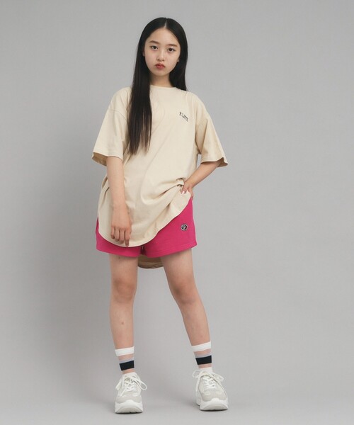 PINK-latte（ピンクラテ）の「◆【接触冷感/130cmあり】ピンクマテTシャツ（Tシャツ/カットソー・キッズ・ライトブルー/オフホワイト/ベージュ・13/14/15 /16）」の22枚目の写真