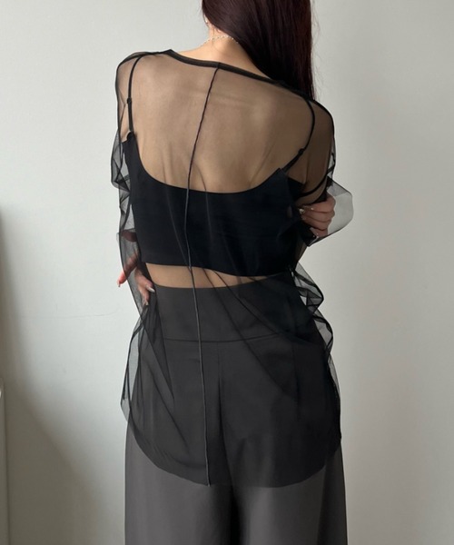 bita.（ビタ）の「配色パイピングシアートップス（Tシャツ/カットソー・レディース・ブルー/ブラック/ホワイト・FREE）」の15枚目の写真