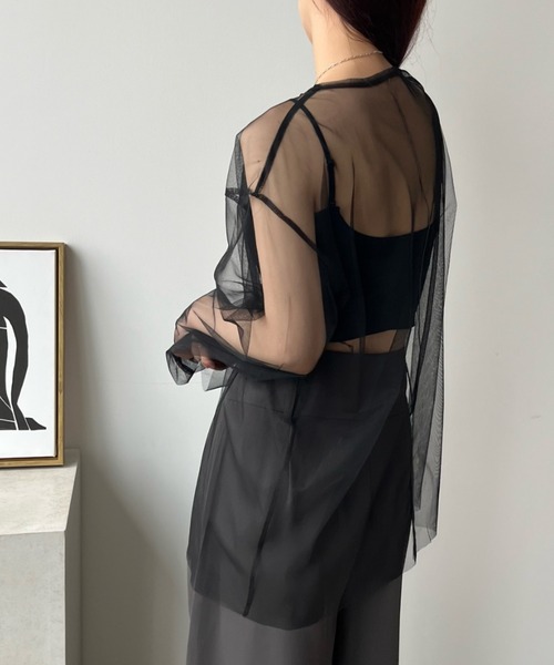 bita.（ビタ）の「配色パイピングシアートップス（Tシャツ/カットソー・レディース・ブルー/ブラック/ホワイト・FREE）」の13枚目の写真