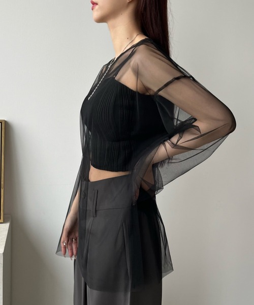 bita.（ビタ）の「配色パイピングシアートップス（Tシャツ/カットソー・レディース・ブルー/ブラック/ホワイト・FREE）」の14枚目の写真