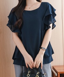 シューちゃん　ネイビー フリル 半袖ブラウス シューちゃん ネイビー フリル 半袖ブラウス 楽天市場】クーポン